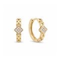 18K Yellow Gold  Cubic Zirconia Hoop Earring