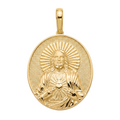 18K Yellow Gold 3D Jesus Icon Pendant