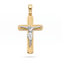 18K Two Tone Gold Crucifix Pendant