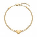 18K Yellow Gold Heart Chain Bracelet