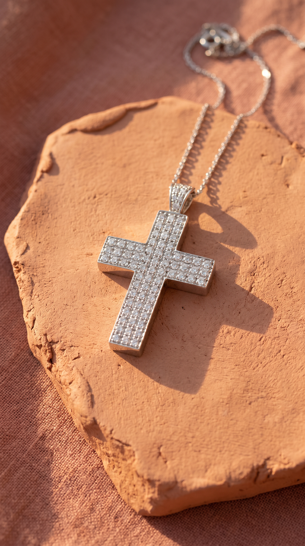 Diamond White Gold Cross Pendant