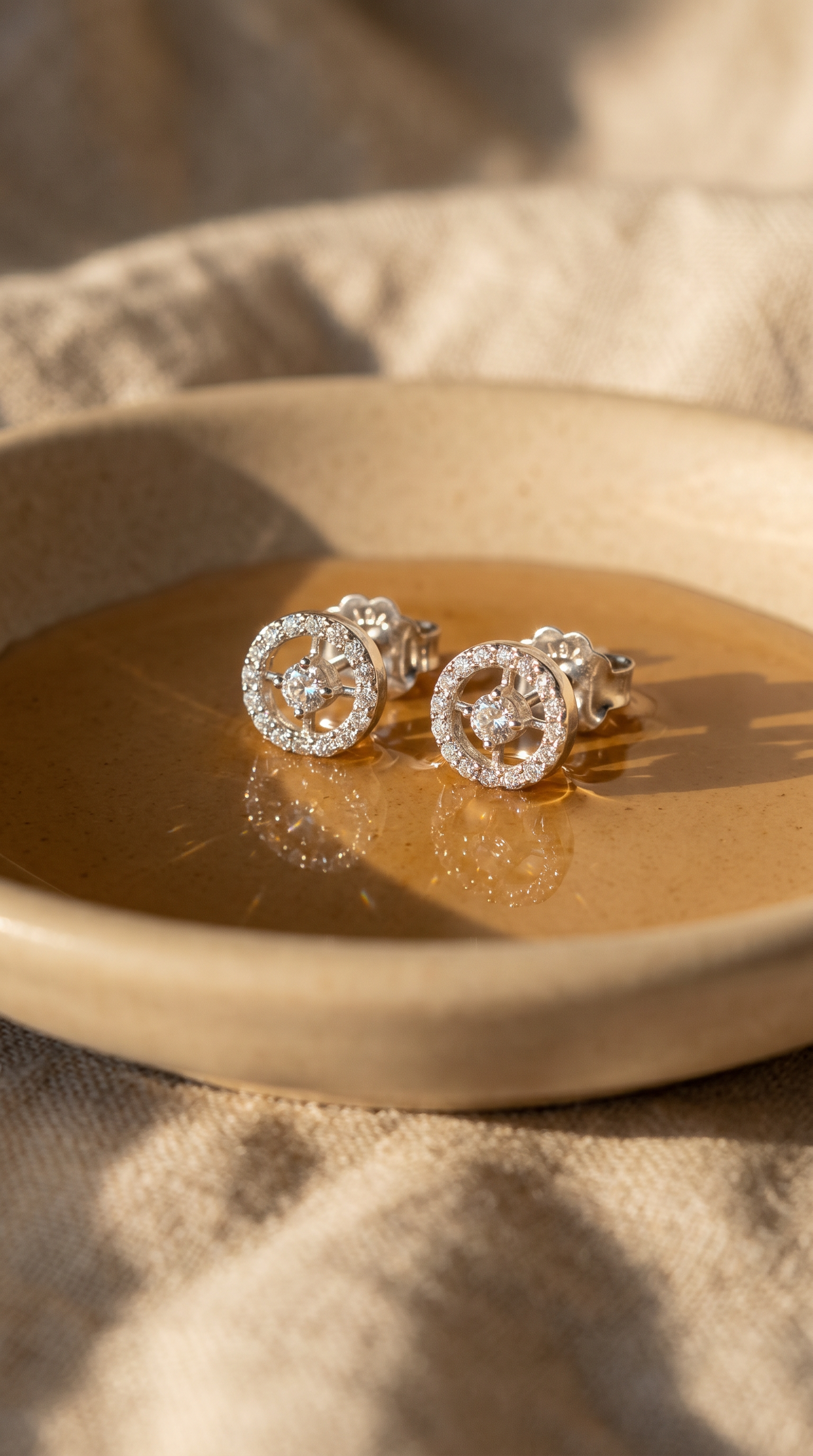 Diamond White Gold Stud Earrings