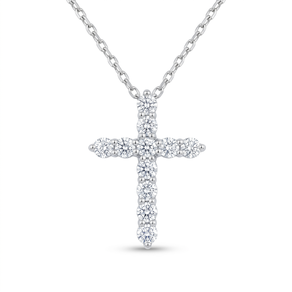 Diamond White Gold Cross Necklace