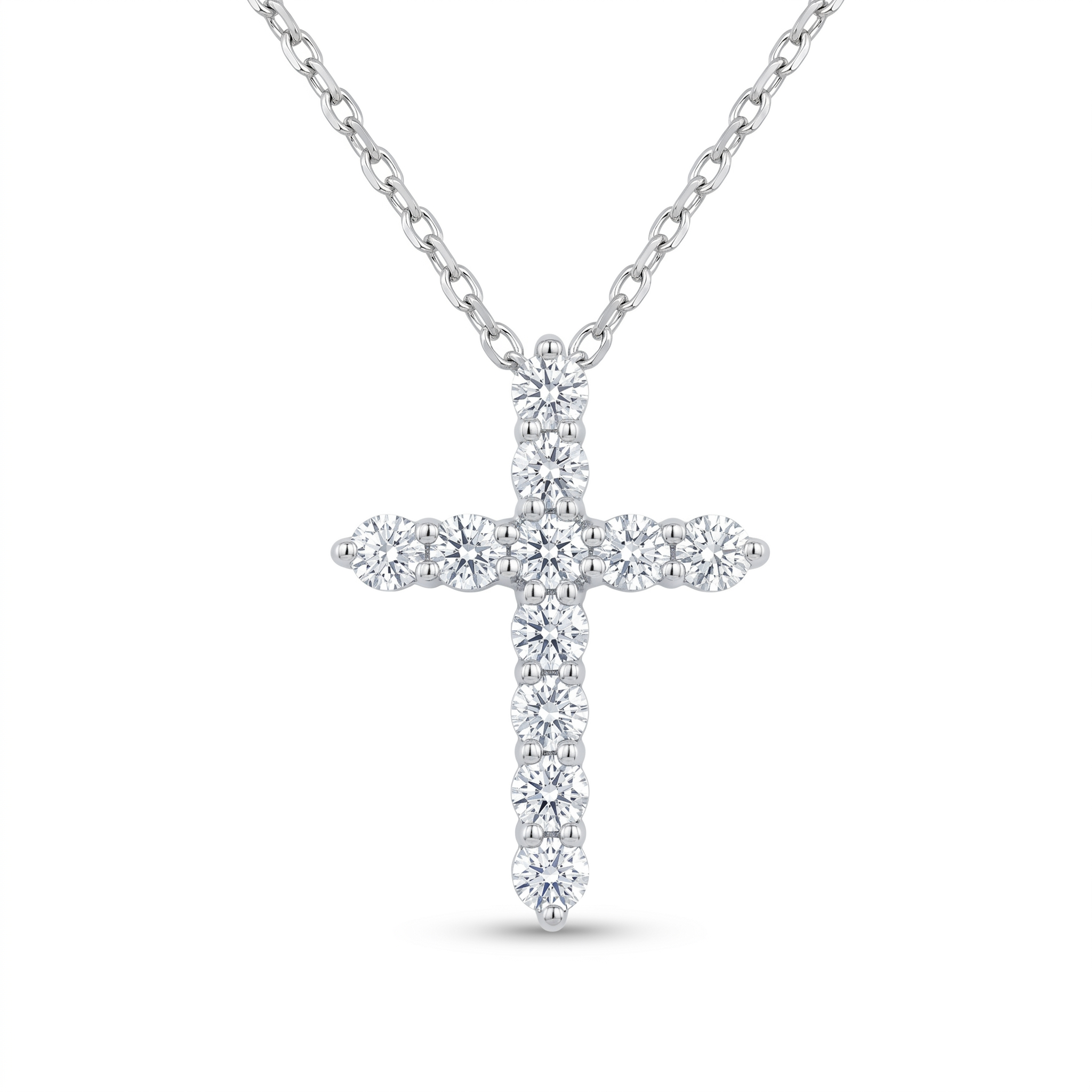 Diamond White Gold Cross Necklace