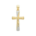 18k Gold Two Tone Crucifix Pendant
