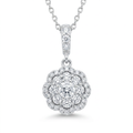 Diamond White Gold Flower Necklace