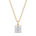 Lab Diamond Yellow Gold Asscher Solitaire Chain Necklace