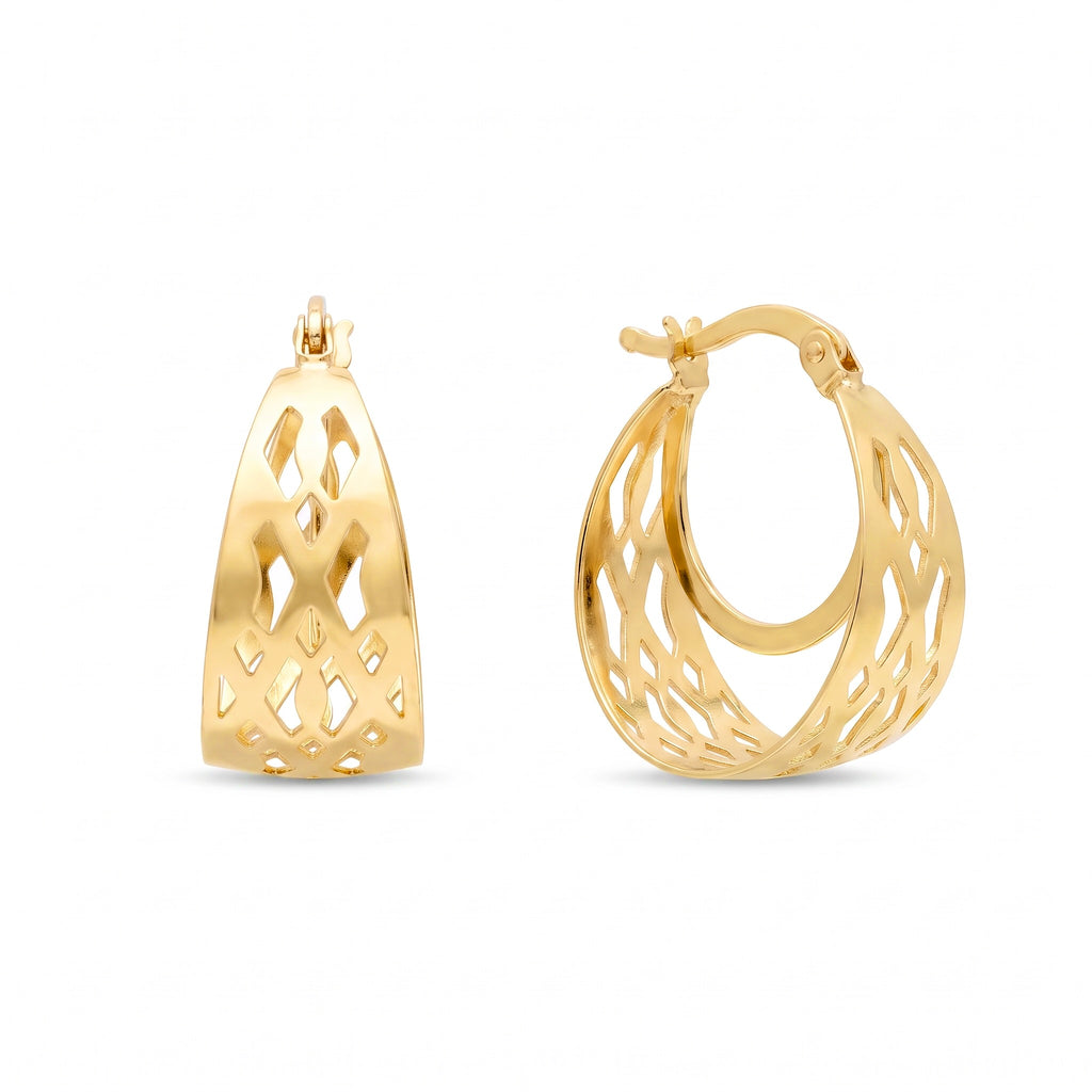 18K Yellow Gold Circle Hoop Earring