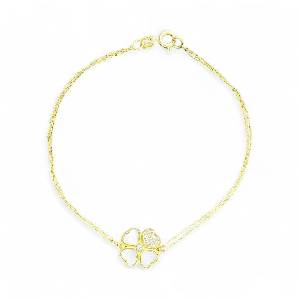 18K Gold CZ Chain Bracelet