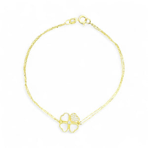 18K Gold CZ Chain Bracelet