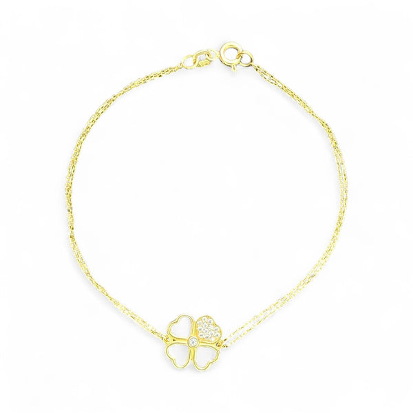 18K Gold CZ Chain Bracelet