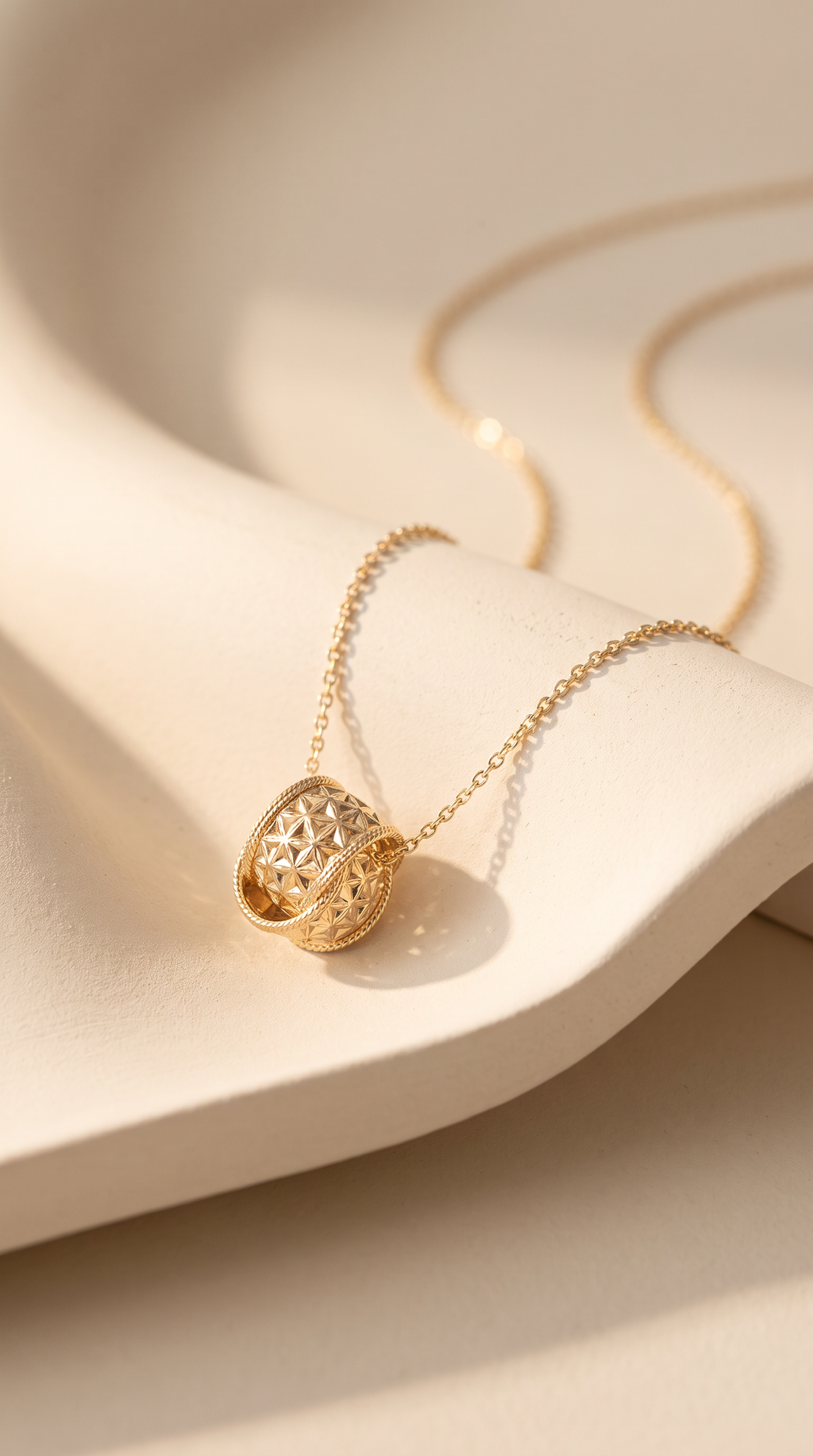 18K Yellow Gold Chain Knot Necklace
