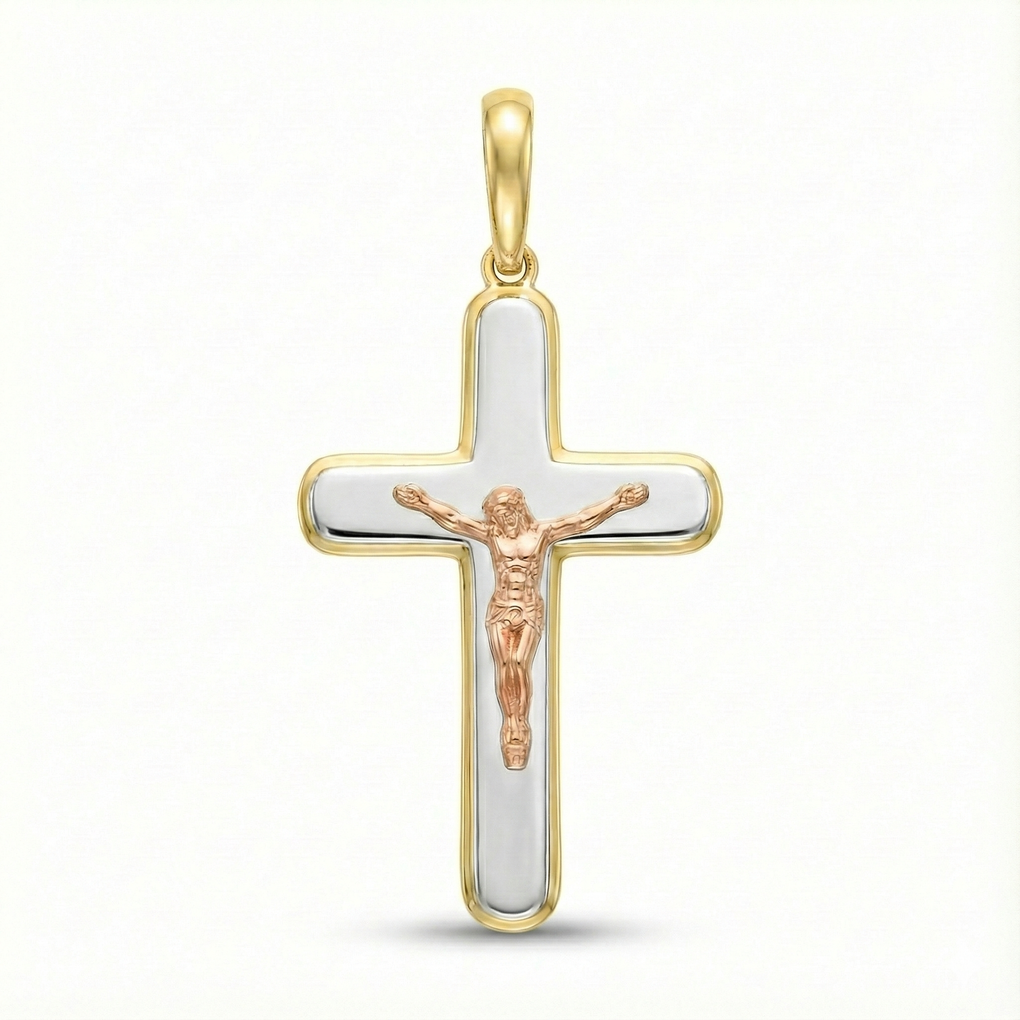 18K Multicolor Gold Cross Pendant