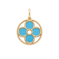 18K Yellow Gold Turquoise Pendant