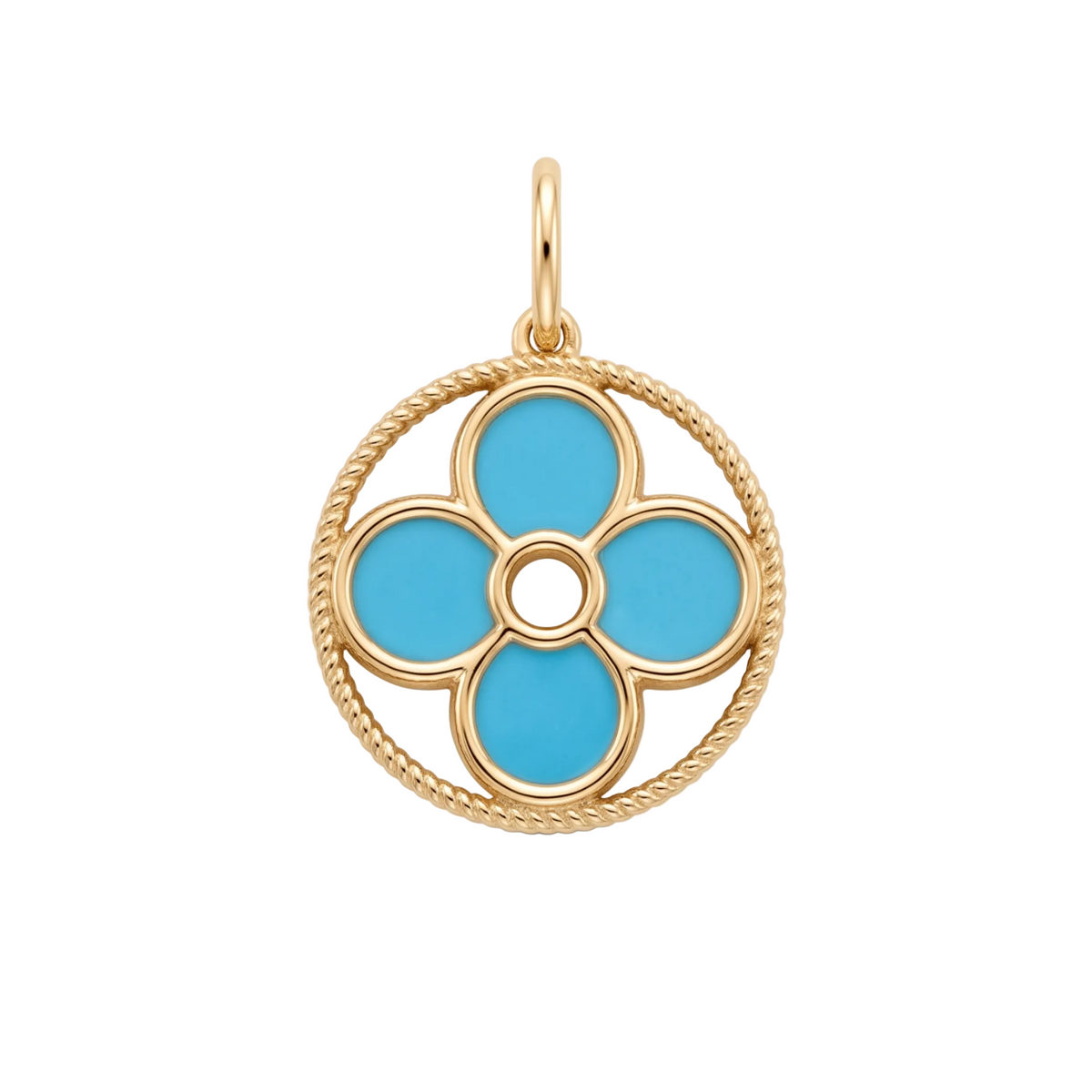 18K Yellow Gold Turquoise Pendant
