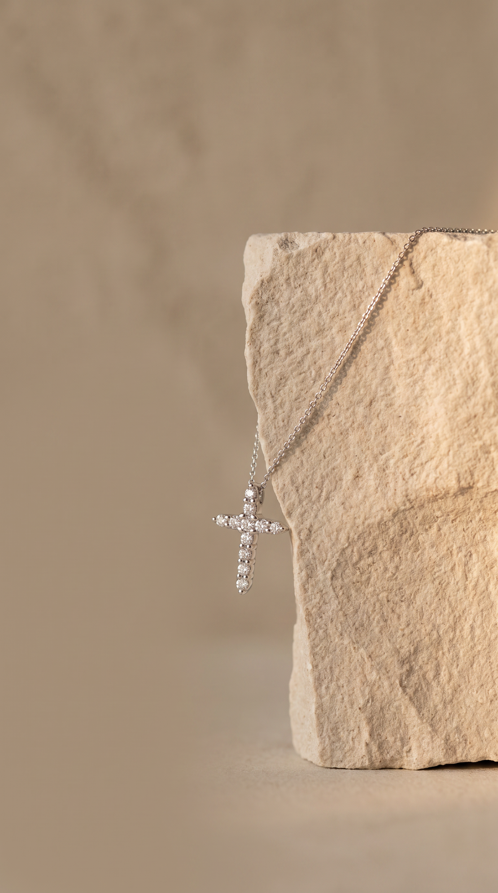 Diamond White Gold Cross Chain Necklace