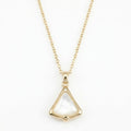 18K Yellow Gold White Mother Pearl Chain Necklace