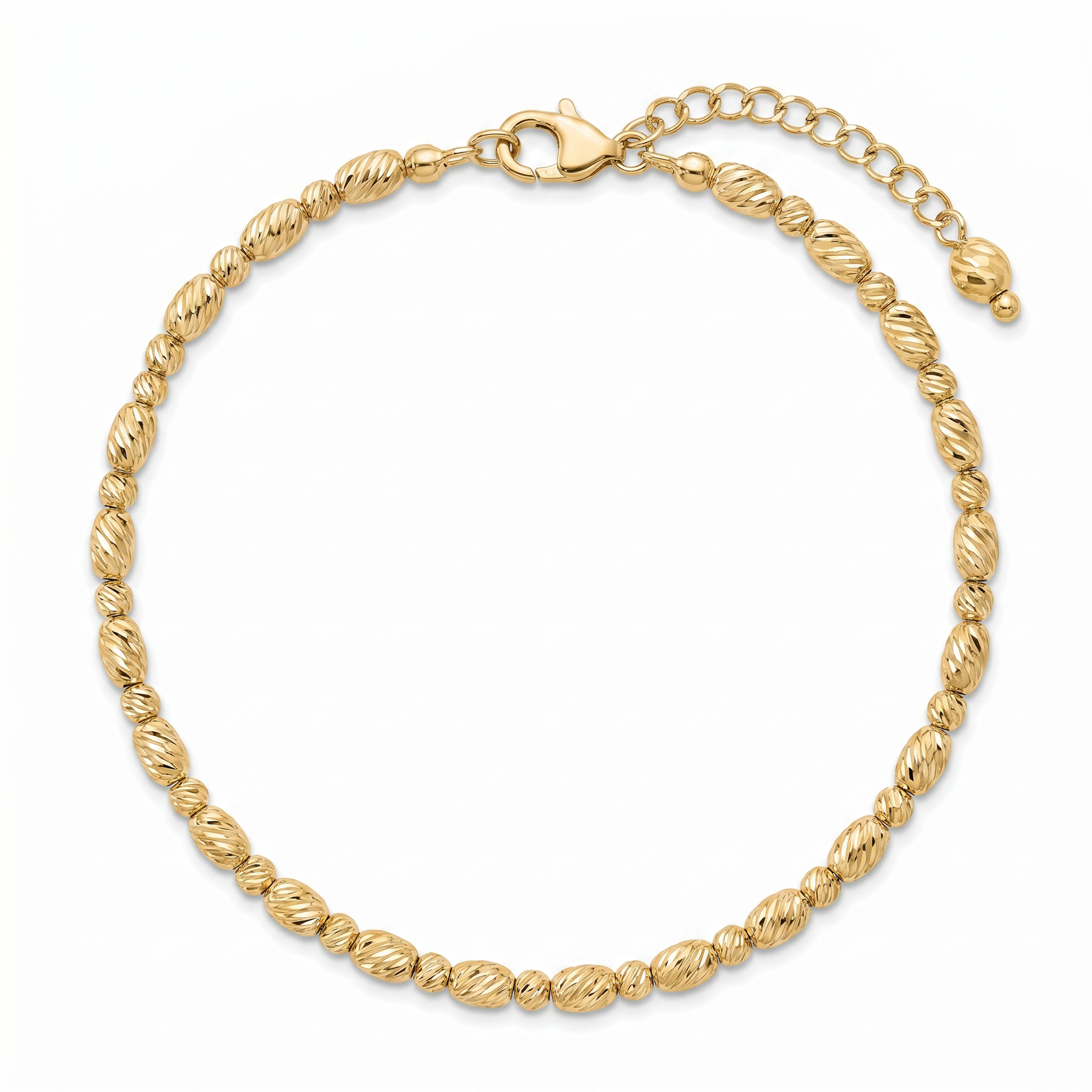 18K Yellow Gold Beaded Bracelet