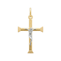 18k Gold Two Tone Crucifix Pendant