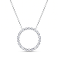 Lab Diamond White Gold Circle Necklace