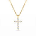 Diamond Yellow Gold Cross Chain Necklace
