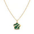 18K Yellow Gold Malachite Pendant Necklace