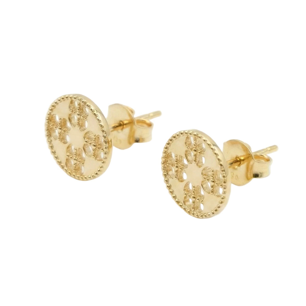18K Yellow Gold Stud Earrings