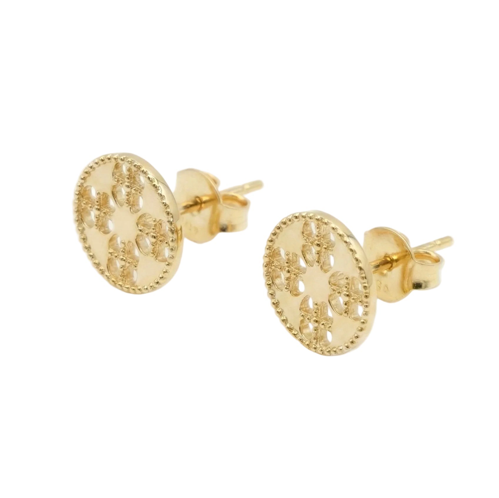 18K Yellow Gold Stud Earrings