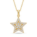 18K Yellow Gold Cubic Zirconia Star Chain Necklace