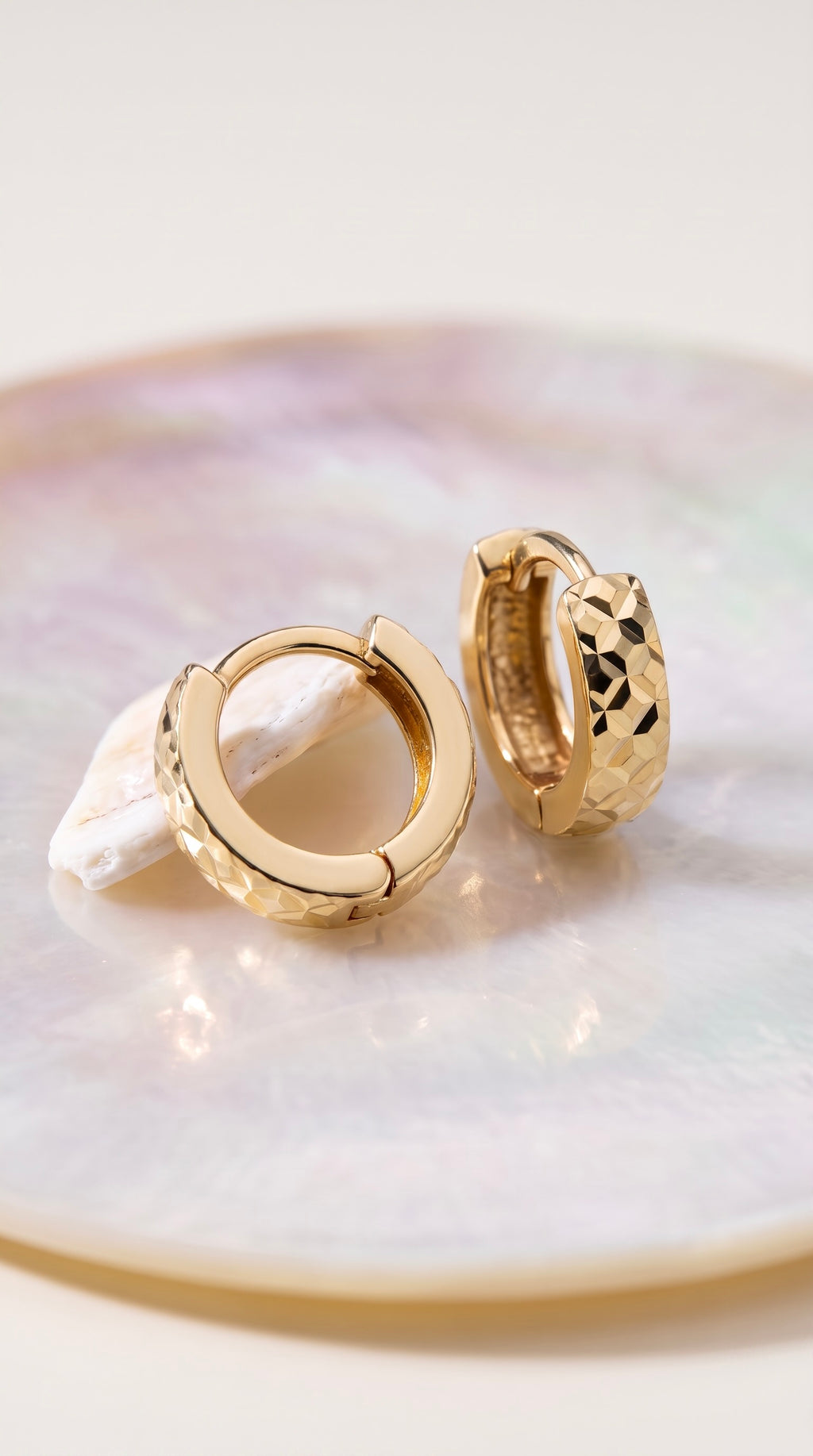 18K Yellow Gold Circle Hoop Earring