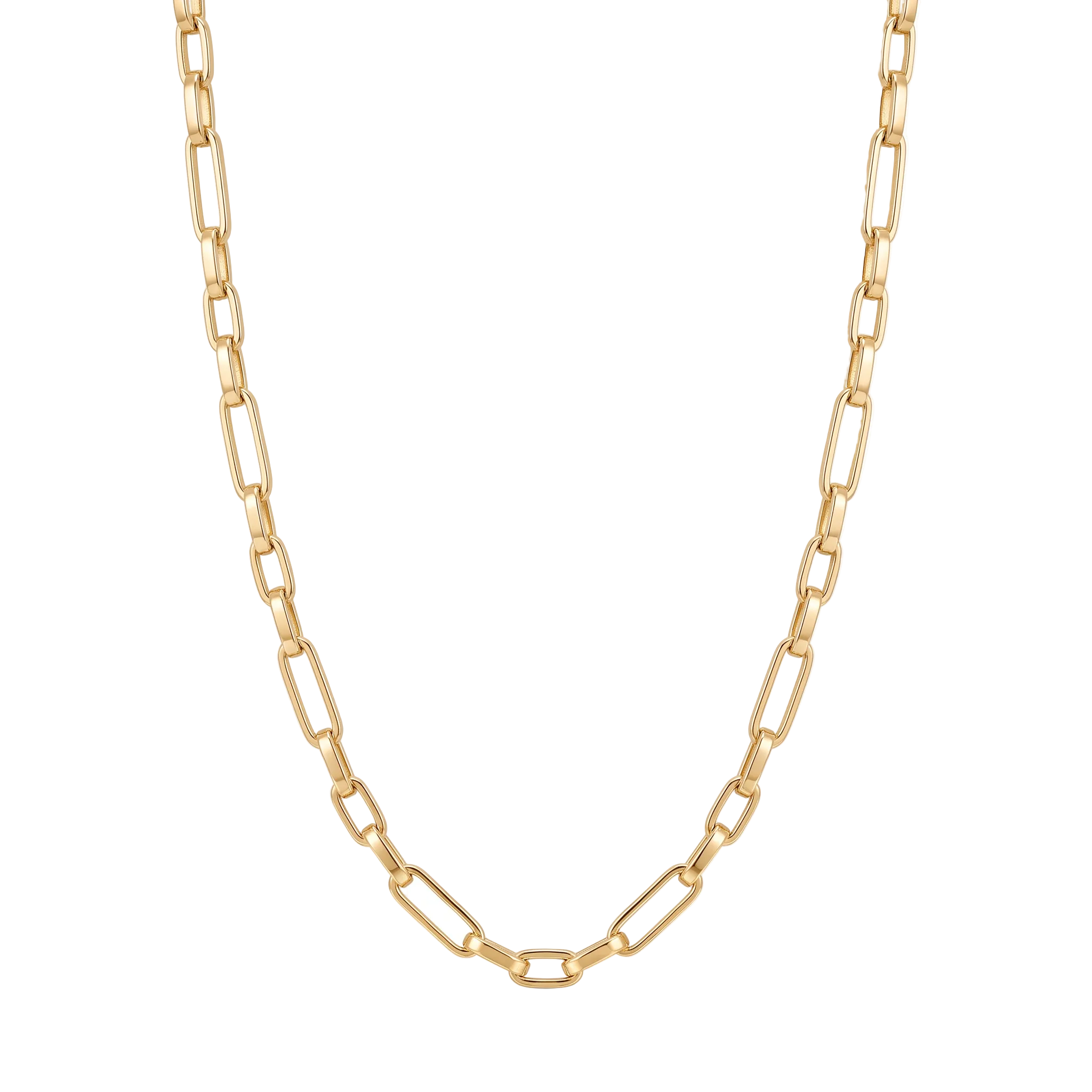 18K Yellow Gold Paperclip Chain Necklace