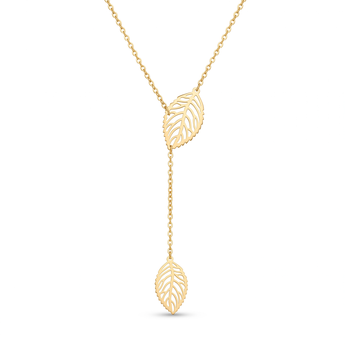 18K Yellow Gold Leaf Chain Necklace