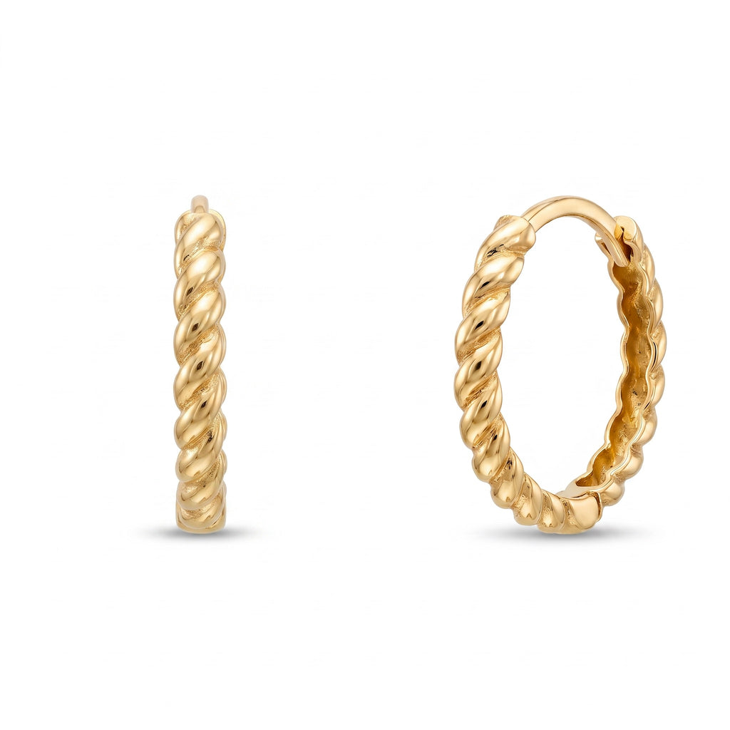 18K Yellow Gold Circle Hoop Earring