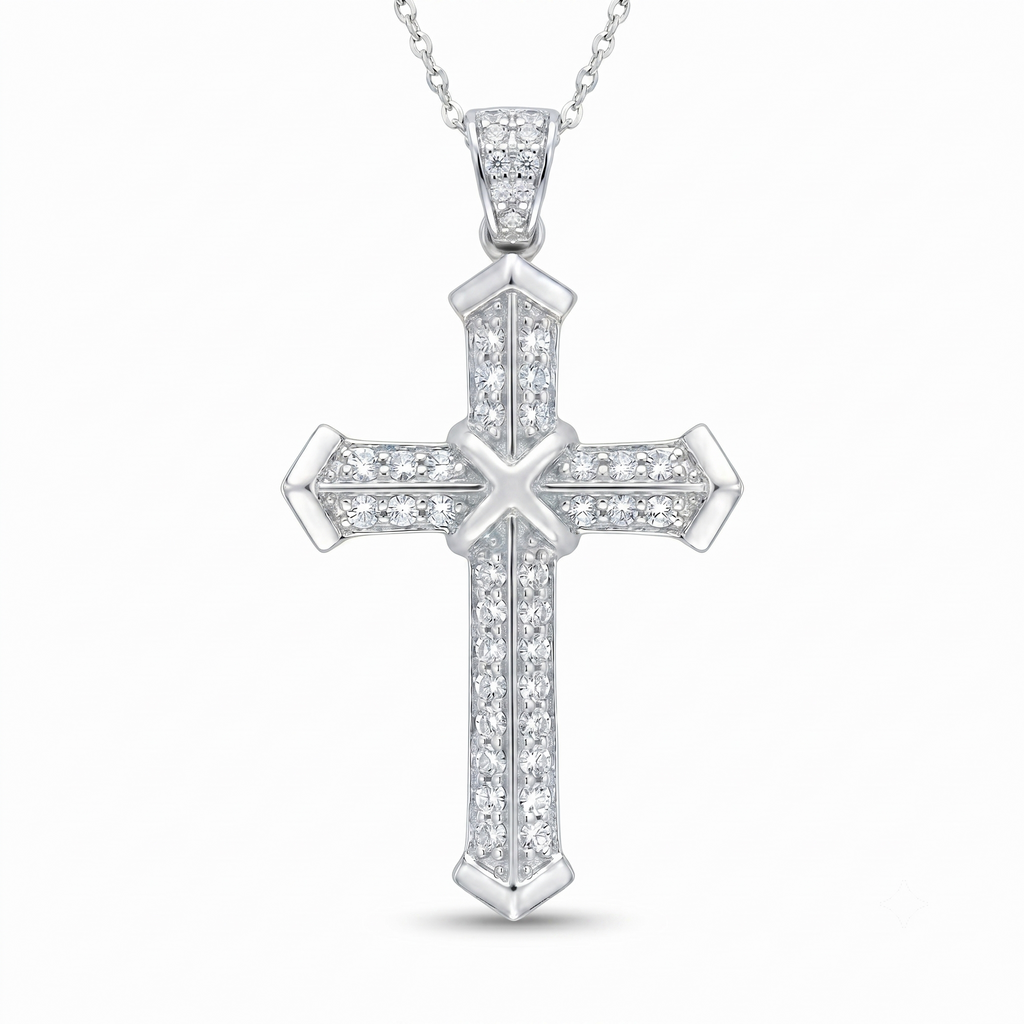 Diamond White Gold Cross Pendant