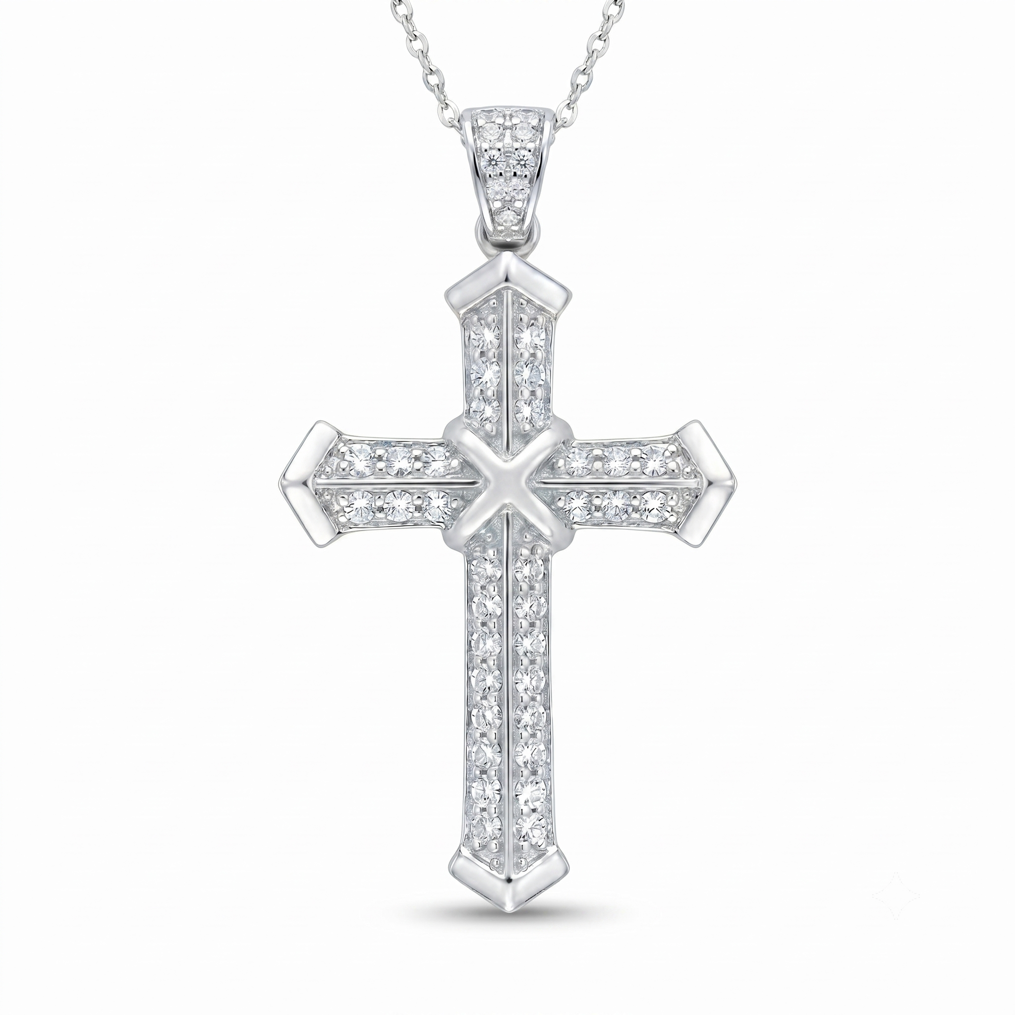 Diamond White Gold Cross Pendant