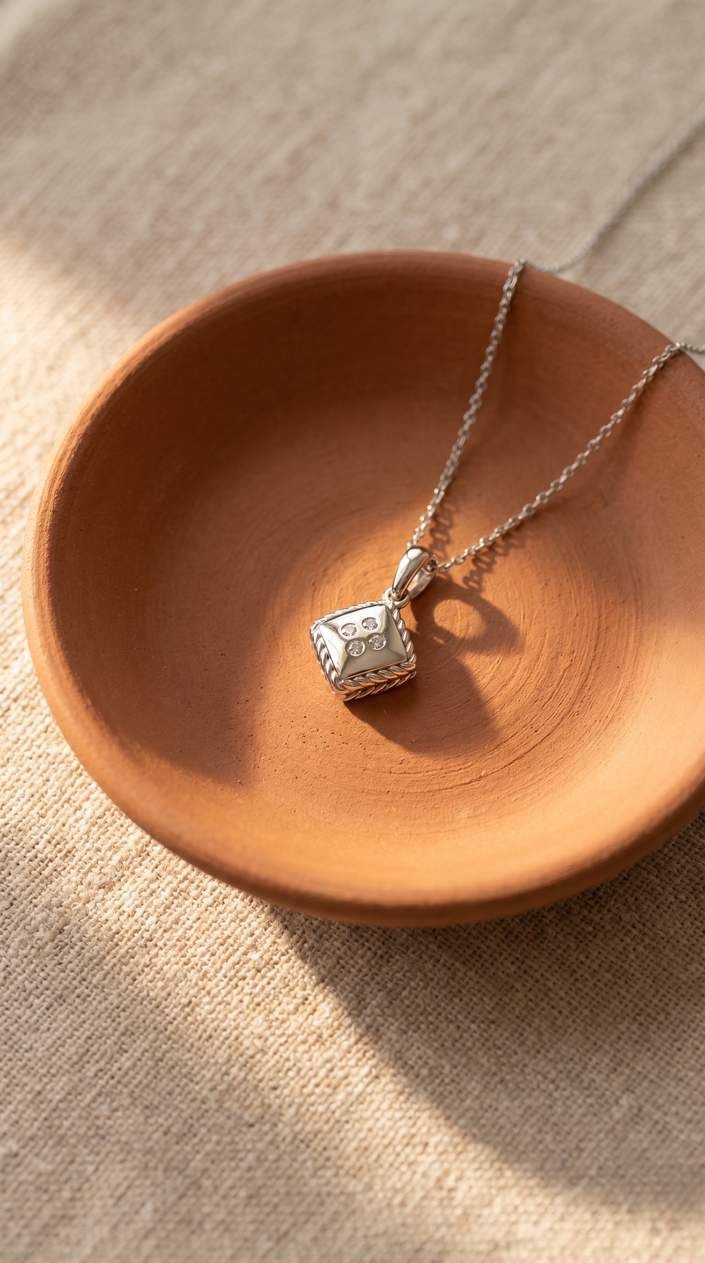 Diamond White Gold Reversible Necklace