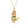 18K Yellow Gold Cubic Zirconia Hand Necklace