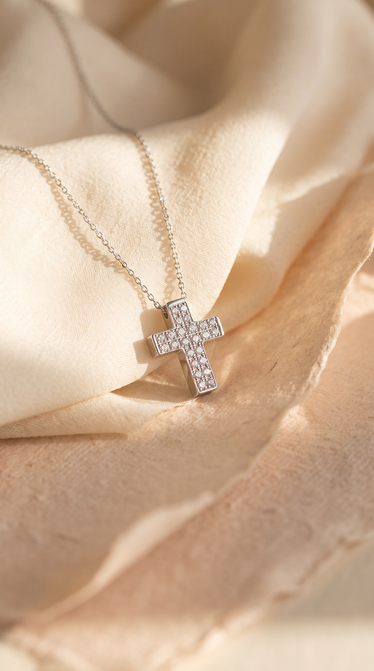 Diamond White Gold Cross Necklace