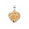 18K Two Tone Gold Heart Pendant