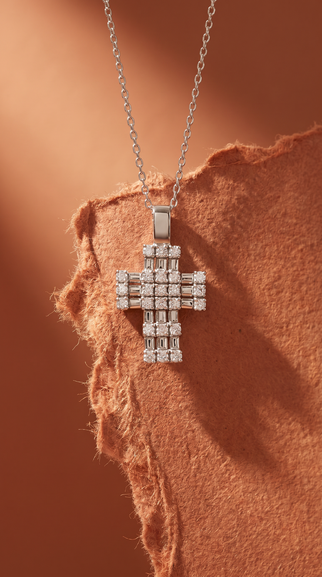 Diamond White Gold Cross Necklace