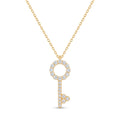 18K Yellow Gold Cubic Zirconia Key Necklace