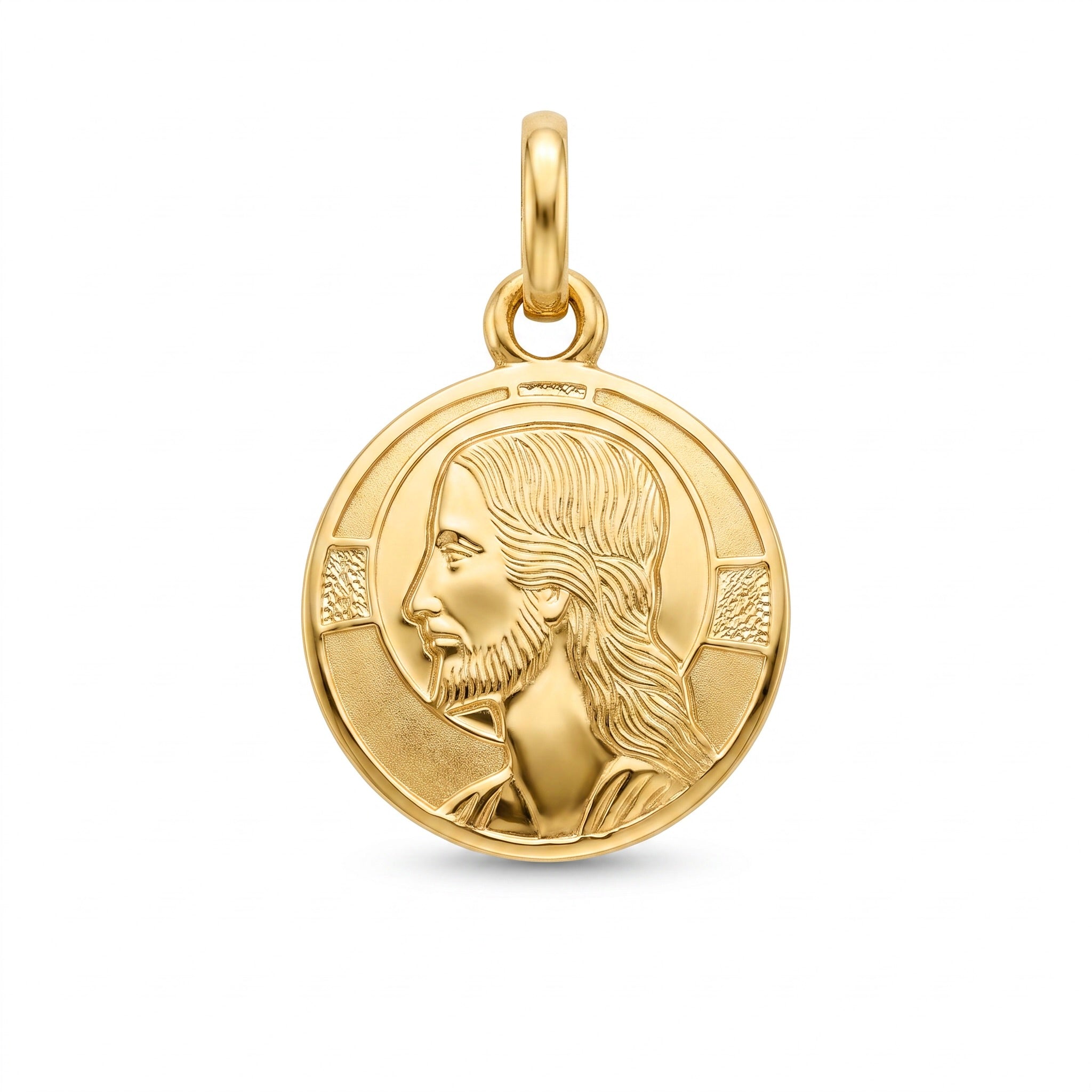 18K Yellow Gold Jesus Icon Pendant