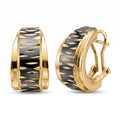 18K Yellow Gold Black Rhodium Drop Earring