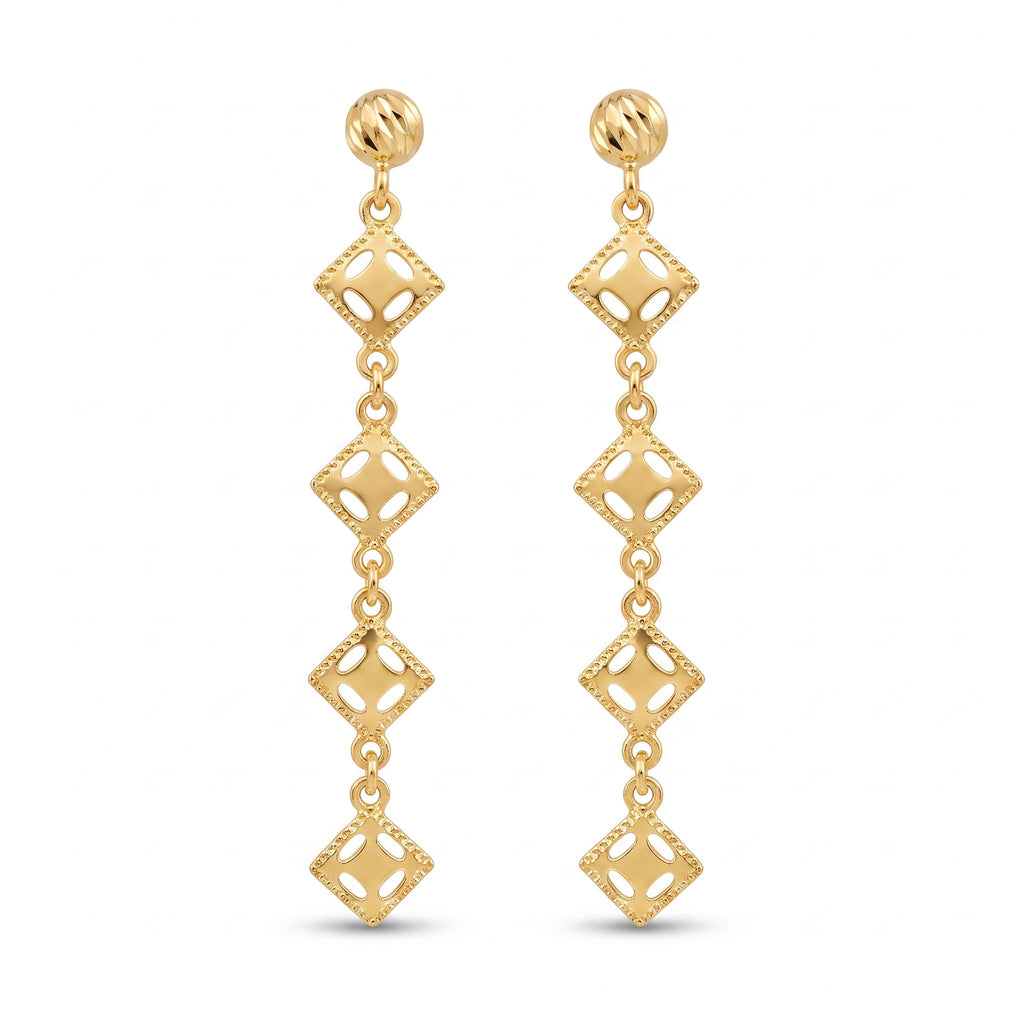 18K Yellow Gold Dangle Earrings