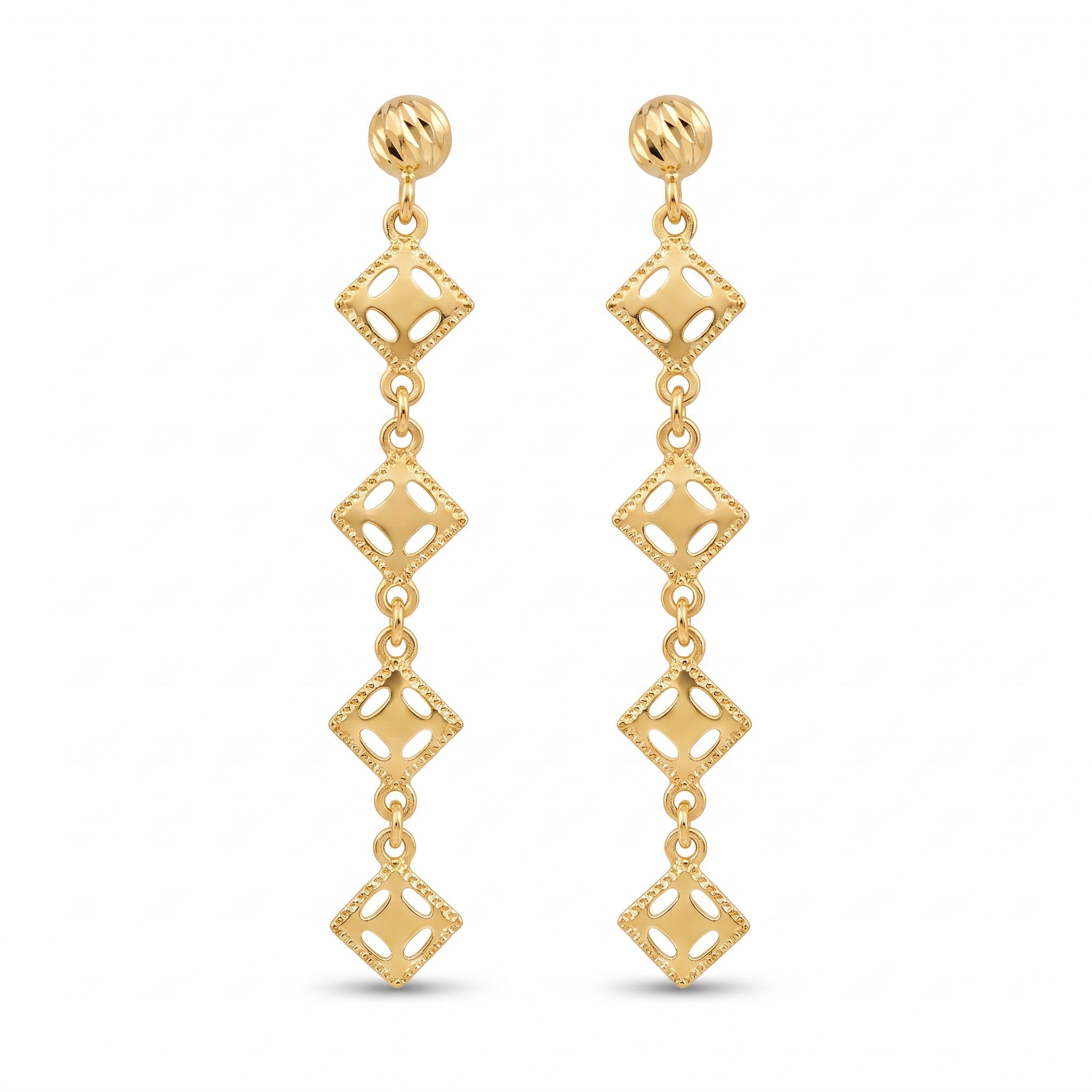 18K Yellow Gold Dangle Earrings