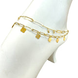 18K Solid Gold  DOUBLE CHAIN Anklet
