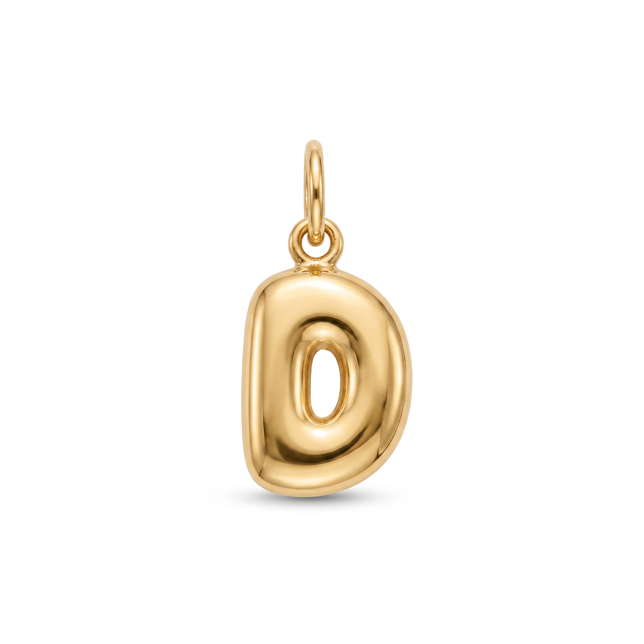 18K Yellow Gold Letter D Pendant