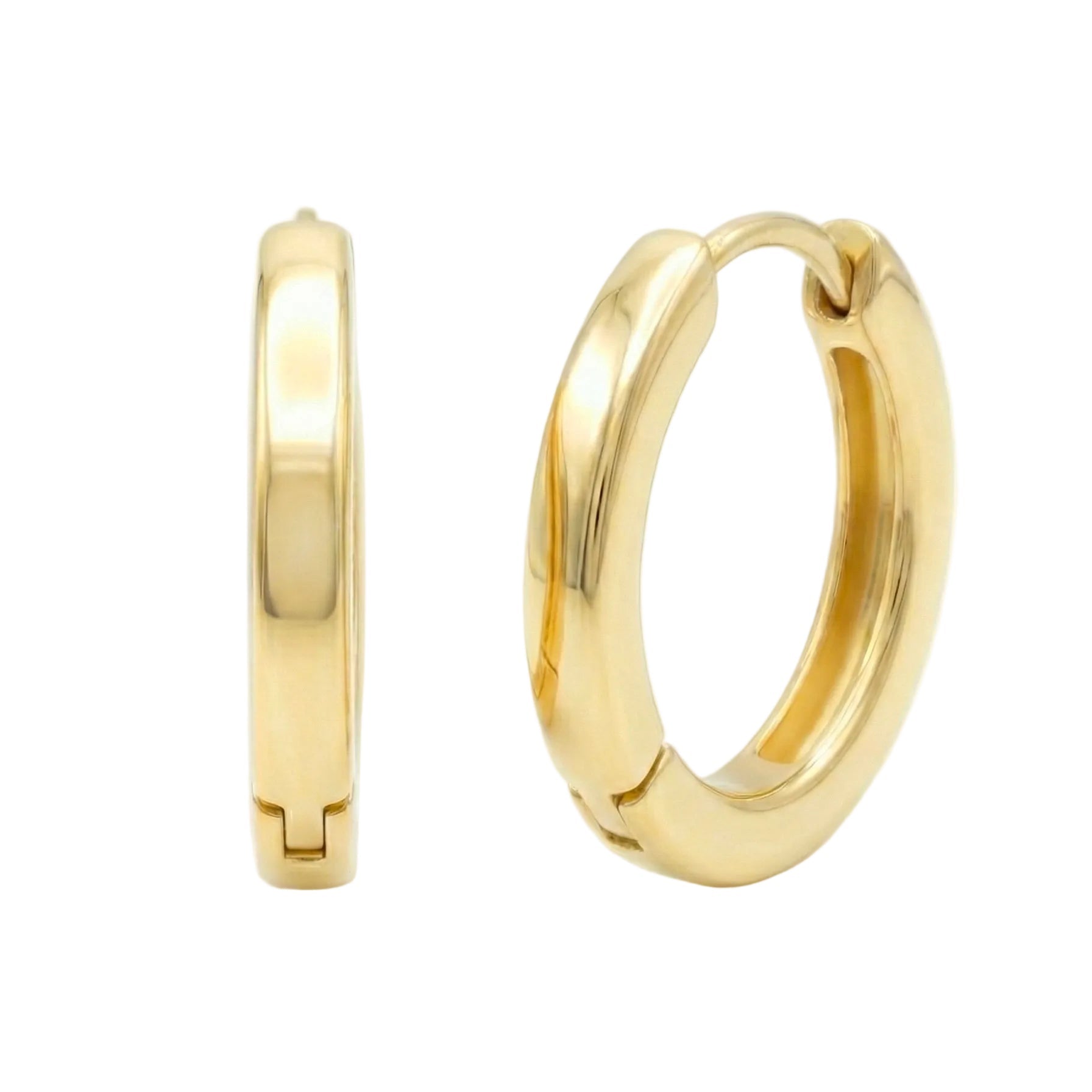 18K Yellow Gold Oval Hoop Earrings