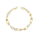 18K Two Tone Gold Paperclip Chain Bracelet