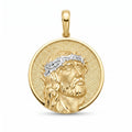 18K Two Tone Gold Pendant Jesus Icon